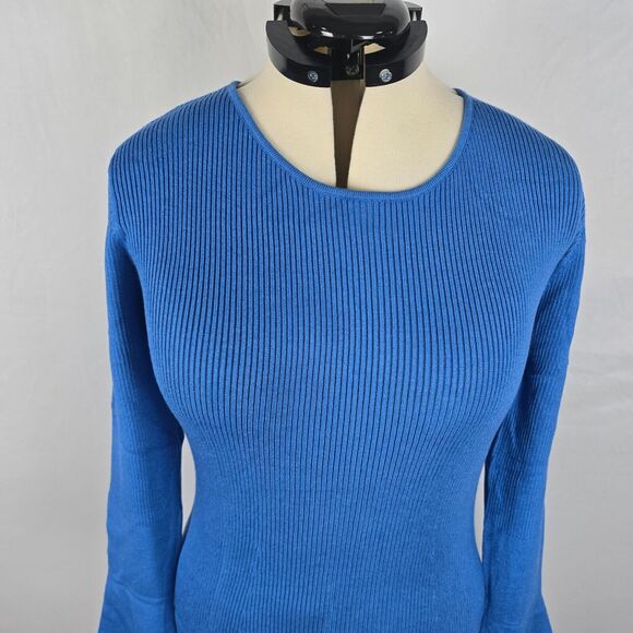 Koinshha Sweater Dress Women's XL Blue Slim Fit Long Sleeve Pullover Round Neck - Picture 2 of 16